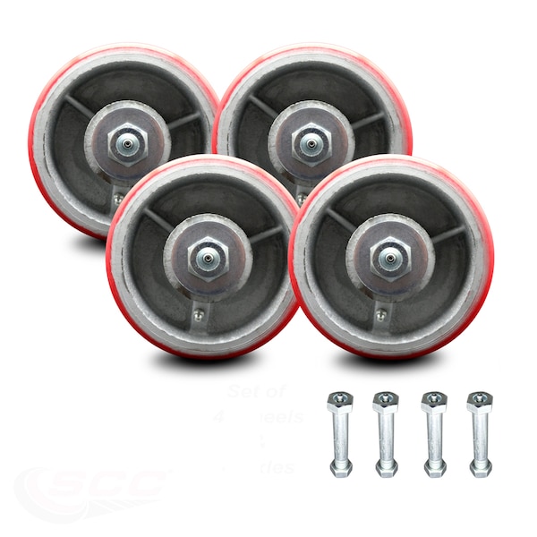 Service Caster Go Mini Portable Storage Container Replacement Wheel Set with Zerk Axle Nuts-SCC GOM-SCC-PUR630-RS-4-ZAN345-4 - main